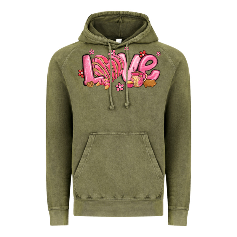 Love Mexican Conchas Valentines Day Vintage Hoodie by MaliasSmallBusiness | Teevron