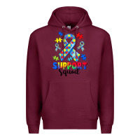 Burgundy support squad autism Premium Hoodie - CowGirlArtShop