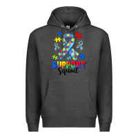 Charcoal Heather support squad autism Premium Hoodie - CowGirlArtShop