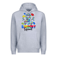 Heather Grey support squad autism Premium Hoodie - CowGirlArtShop