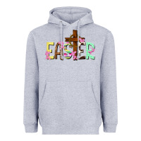 Heather Grey Easter crown of thorns Easter Day Heavyweight Hoodie - HowdyJamesFarm