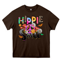 Chocolate Brown hippie soul Heavy Core Tee - AdoDesignShop
