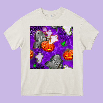 Tombstone And Ghosts Seamless Paternal Heavy Core Tee Designed By Bundleandbundleshop