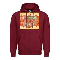 Burgundy Pumpkin spice latte Zipper Hoodie - NancyCooperArtShop