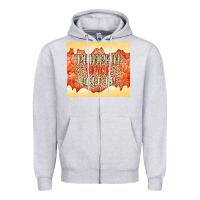 Heather Grey Pumpkin spice latte Zipper Hoodie - NancyCooperArtShop