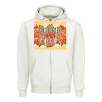 Oatmeal Heather Pumpkin spice latte Zipper Hoodie - NancyCooperArtShop