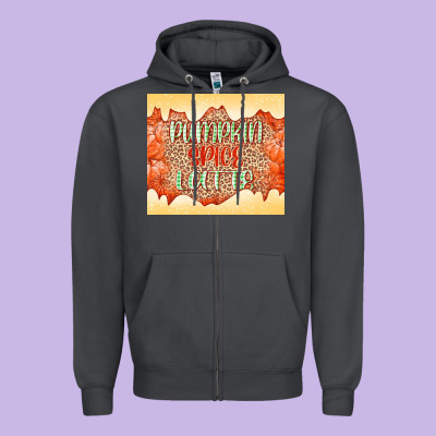 Pumpkin Spice Latte Zipper Hoodie Designed By Nancycooperartshop