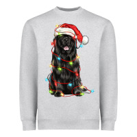 Heather Grey christmas newfoundland dog Heavyweight Sweatshirt - LillyAllenDesigns