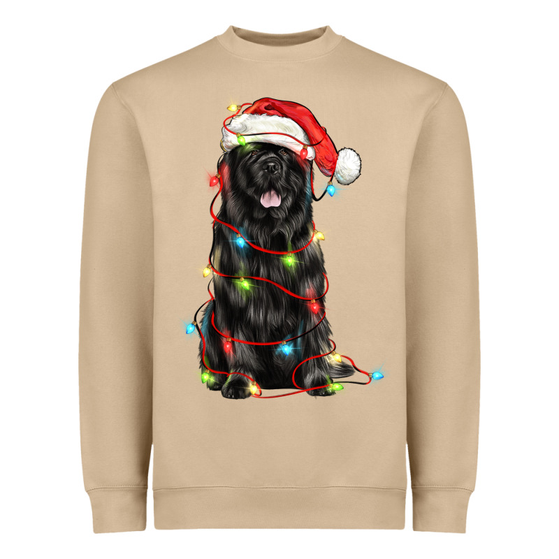 Christmas Newfoundland Dog Heavyweight Sweatshirt by LillyAllenDesigns | Teevron