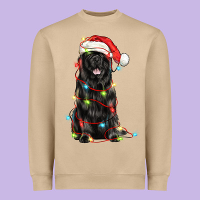 Christmas Newfoundland Dog Heavyweight Sweatshirt Designed By Lillyallendesigns