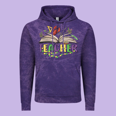 Teacher Mardi Gras Vintage Hoodie Designed By Maliassmallbusiness