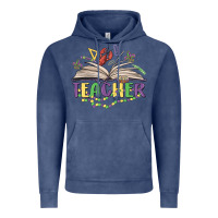 Vintage Denim teacher mardi gras Vintage Hoodie - MaliasSmallBusiness