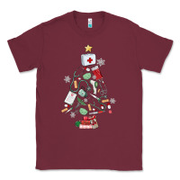 Burgundy nurse christmas tree Classic Tee - MaliasSmallBusiness