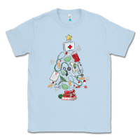 Dusty Blue nurse christmas tree Classic Tee - MaliasSmallBusiness