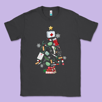 Nurse Christmas Tree Classic Tee Designed By Maliassmallbusiness