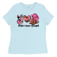 Baby Blue peace love  cowgirl Ladies Tee - AdoDesignShop