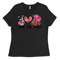Black peace love  cowgirl Ladies Tee - AdoDesignShop