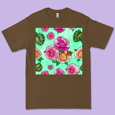 Floral Background Premium Tee Designed By Bundleandbundleshop