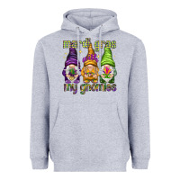 Heather Grey Mardi Gras with my gnomies Heavyweight Hoodie - HowdyJamesFarm