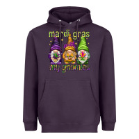 Plum Mardi Gras with my gnomies Heavyweight Hoodie - HowdyJamesFarm