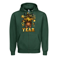 Sports Green happy new year afro messy bun Zipper Hoodie - texasbilliewilder