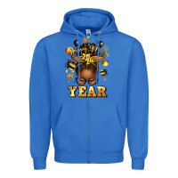 True Royal happy new year afro messy bun Zipper Hoodie - texasbilliewilder