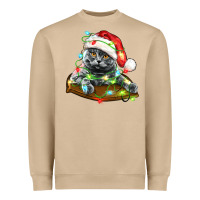 Mushroom christmas scottish fold cat Heavyweight Sweatshirt - LillyAllenDesigns