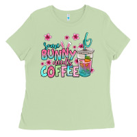 Matcha some bunny needs coffee easter Ladies Tee - Jasminsmagicworld