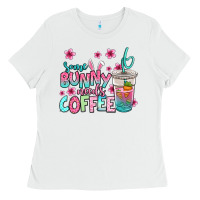 White some bunny needs coffee easter Ladies Tee - Jasminsmagicworld