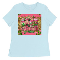 Baby Blue cafecito y chisme coffee cups Ladies Tee - Jasminsmagicworld