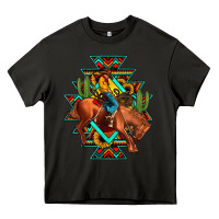 Asphalt aztec rodeo cowboy Heavy Core Tee - JahusDesignShop