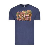 Vintage Denim love horse western floral Vintage Tee - NancyCooperArtShop