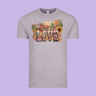 Love Horse Western Floral Vintage Tee Designed By Nancycooperartshop