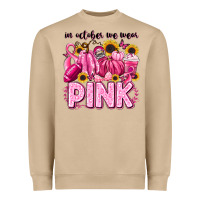 Mushroom in october we wear pink football Heavyweight Sweatshirt - LillyAllenDesigns