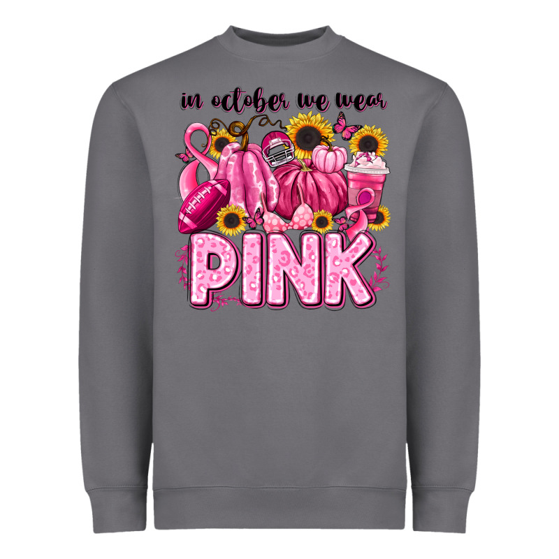 In October We Wear Pink Football Heavyweight Sweatshirt by LillyAllenDesigns | Teevron