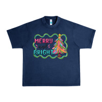 Navy merry and bright christmas tree Urban Heavy Tee - MaliasSmallBusiness