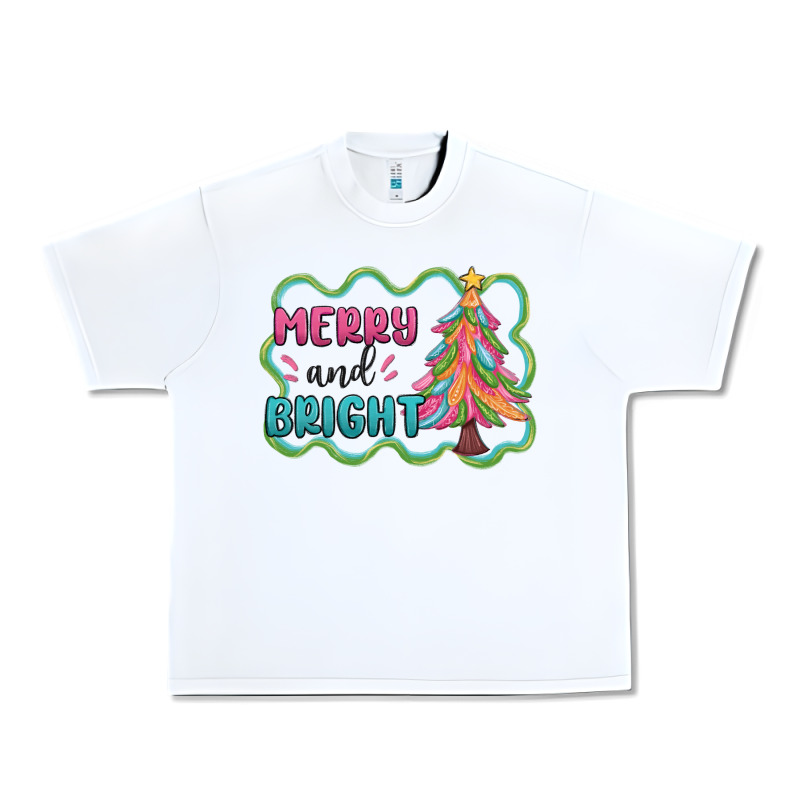Merry And Bright Christmas Tree Urban Heavy Tee by MaliasSmallBusiness | Teevron
