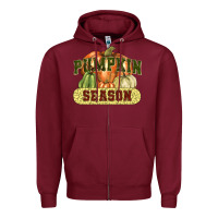 Burgundy Pumpkin season Zipper Hoodie - NancyCooperArtShop