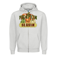 Dove Grey Pumpkin season Zipper Hoodie - NancyCooperArtShop