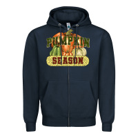 Navy Pumpkin season Zipper Hoodie - NancyCooperArtShop