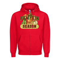 Red Pumpkin season Zipper Hoodie - NancyCooperArtShop