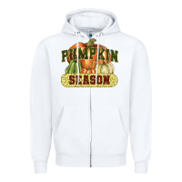 White Pumpkin season Zipper Hoodie - NancyCooperArtShop