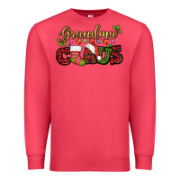 Cardinal Grandma claus with christmas gift sock mother's Premium Sweatshirt - HowdyJamesFarm