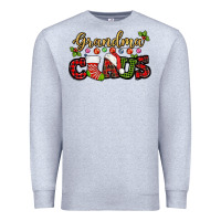Heather Grey Grandma claus with christmas gift sock mother's Premium Sweatshirt - HowdyJamesFarm