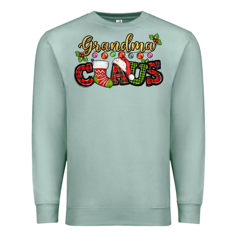 Grandma Claus With Christmas Gift Sock Mother's Premium Sweatshirt by HowdyJamesFarm | Teevron