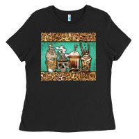 Black skeleton coffee cups Ladies Tee - Jasminsmagicworld