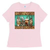 Bubblegum Pink skeleton coffee cups Ladies Tee - Jasminsmagicworld