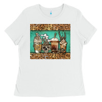White skeleton coffee cups Ladies Tee - Jasminsmagicworld