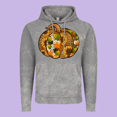 Leopard Cowhide Sunflower Pumpkin Vintage Hoodie Designed By Nancycooperartshop