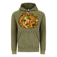 Vintage Olive Leopard cowhide sunflower pumpkin Vintage Hoodie - NancyCooperArtShop